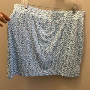 Stella Parker Skort Beach Print Shells Size XXL Blue & White